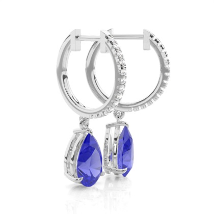 Krappenfassung Tansanit-Tropfen-Ohrringe