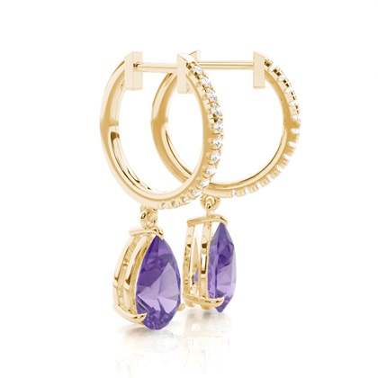 Amethyst-Tropfenohrringe in Krappenfassung