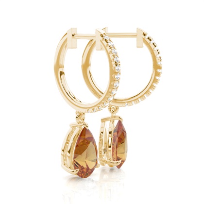 Citrin-Tropfenohrringe in Krappenfassung