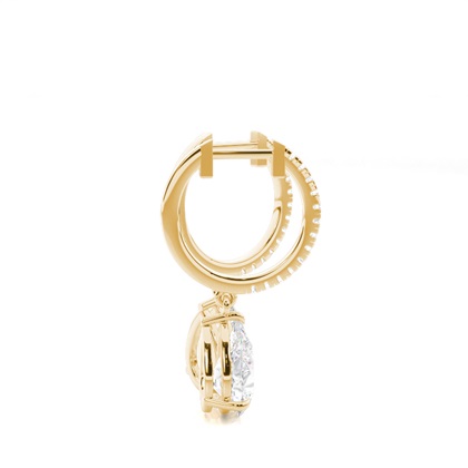 Boucles d'oreilles créoles diamant serti griffes