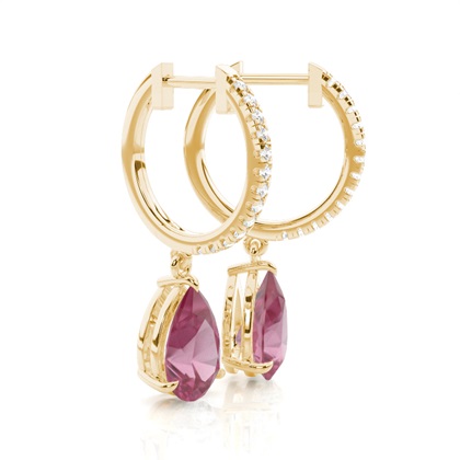 Krappenfassung rosa Turmalin-Tropfen-Ohrringe