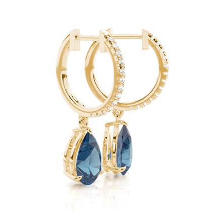 Prong Setting Blue Topaz Drop Earrings