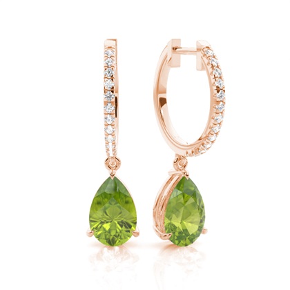 Prong Setting Peridot Drop Earrings