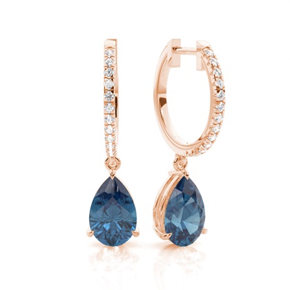 Prong Setting Blue Topaz Drop Earrings