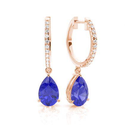 Prong Setting Tanzanite Drop Earrings