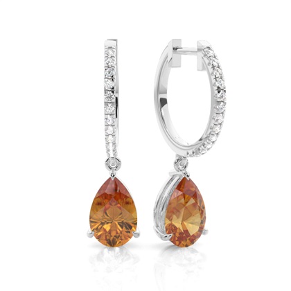 Prong Setting Citrine Drop Earrings