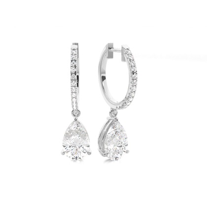 Prong Setting Diamond Hoop Earrings