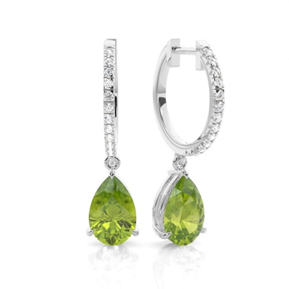 Prong Setting Peridot Drop Earrings