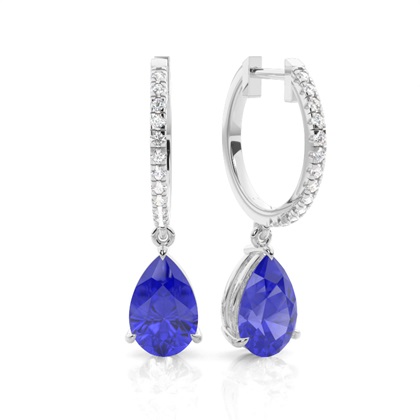 Prong Setting Tanzanite Drop Earrings