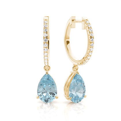 Prong Setting Aquamarine Drop Earrings
