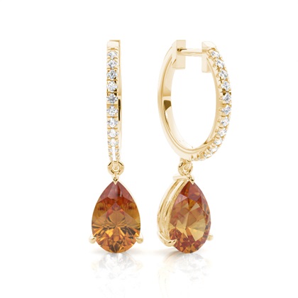 Prong Setting Citrine Drop Earrings