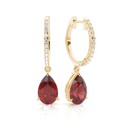 Prong Setting Garnet Drop Earrings