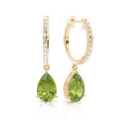 Prong Setting Peridot Drop Earrings