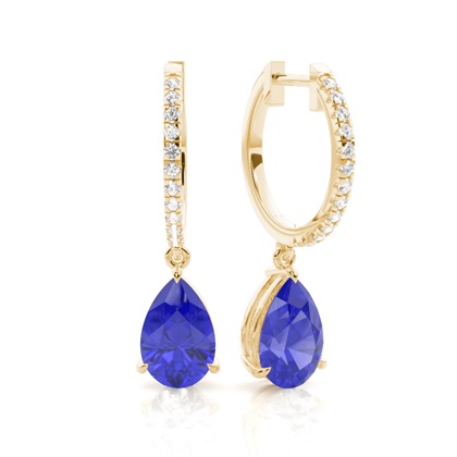 Prong Setting Tanzanite Drop Earrings