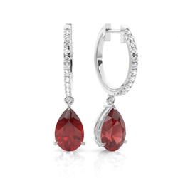 Prong Setting Garnet Drop Earrings