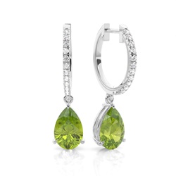 Prong Setting Peridot Drop Earrings