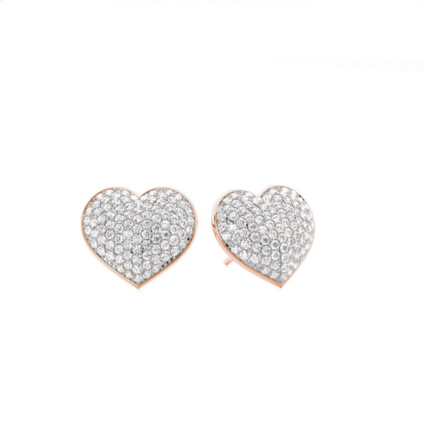 Pave Setting Diamond Cluster Stud Earrings