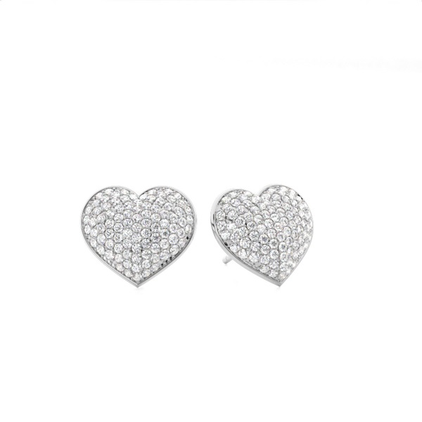 Pave Setting Diamond Cluster Stud Earrings
