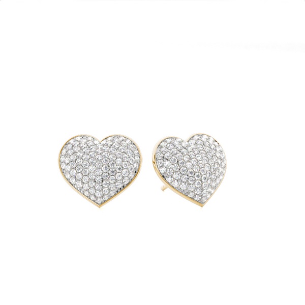 Pave Setting Diamond Cluster Stud Earrings