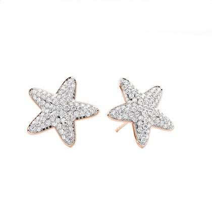 Pave Setting Diamond Cluster Stud Earrings