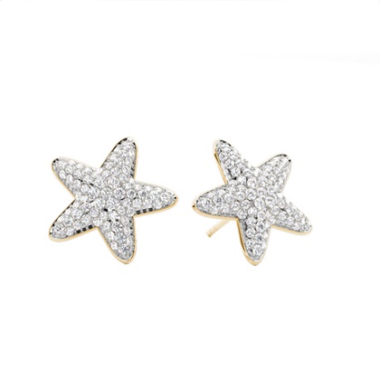 Pave Setting Diamond Cluster Stud Earrings