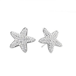 Pave Setting Diamond Cluster Stud Earrings