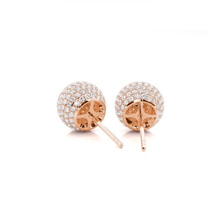 Pave Setting Diamond Cluster Stud Earrings