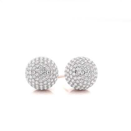 Pave Setting Diamond Cluster Stud Earrings