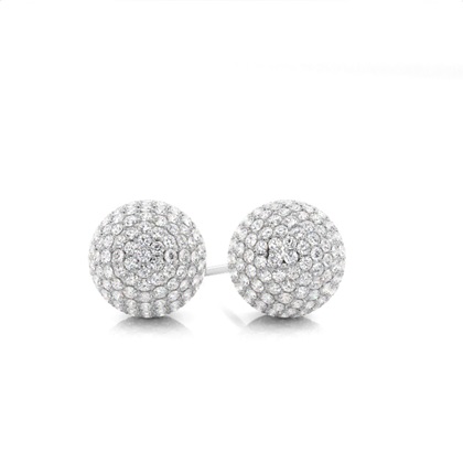 Pave Setting Diamond Cluster Stud Earrings