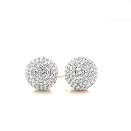 Pave Setting Diamond Cluster Stud Earrings