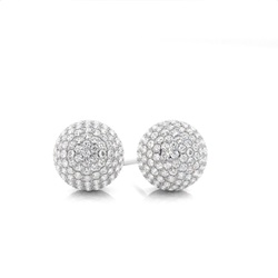 Pave Setting Diamond Cluster Stud Earrings