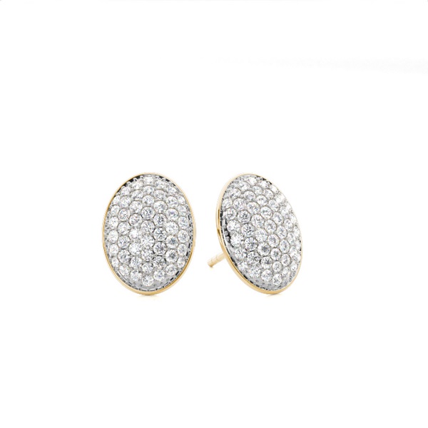 Pave Setting Diamond Cluster Stud Earrings