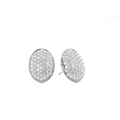 Pave Setting Diamond Cluster Stud Earrings