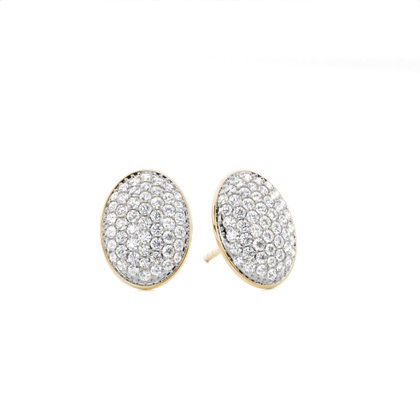 Yellow Gold Cluster Diamond Earrings