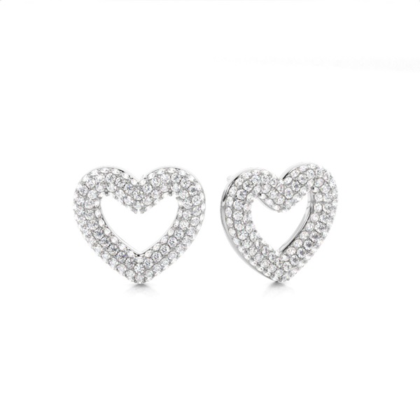 Pave Setting Diamond Cluster Stud Earrings