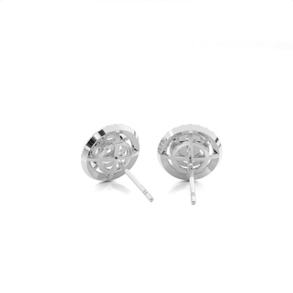 Preasure Setting Round Diamond Halo Earring
