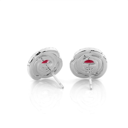 Claw Krappenfassung runder Halo-Rubin-Ohrring