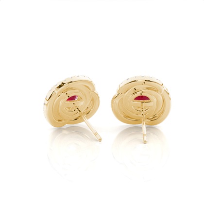 Claw Krappenfassung runder Halo-Rubin-Ohrring