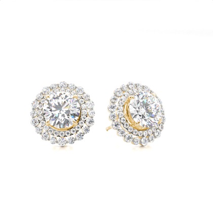 Yellow Gold Diamond Earrings