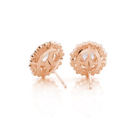 Runder Halo-Moissanit ohrring In Krappenfassung