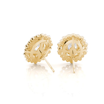 Runder Halo-Moissanit ohrring In Krappenfassung