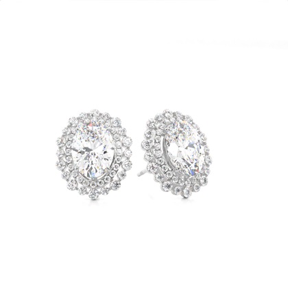 Oval Diamond Earrings