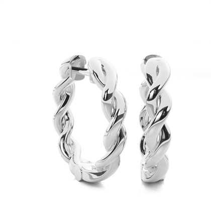 Micro Prong Setting Diamond Hoop Earrings