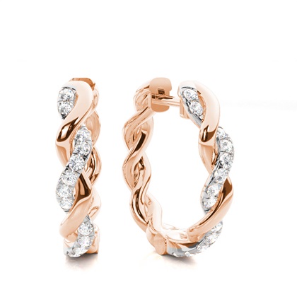 Micro Prong Setting Diamond Hoop Earrings