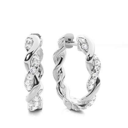Micro Prong Setting Diamond Hoop Earrings