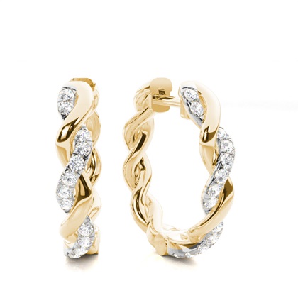 Micro Prong Setting Diamond Hoop Earrings