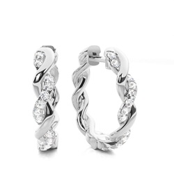 Micro Prong Setting Diamond Hoop Earrings