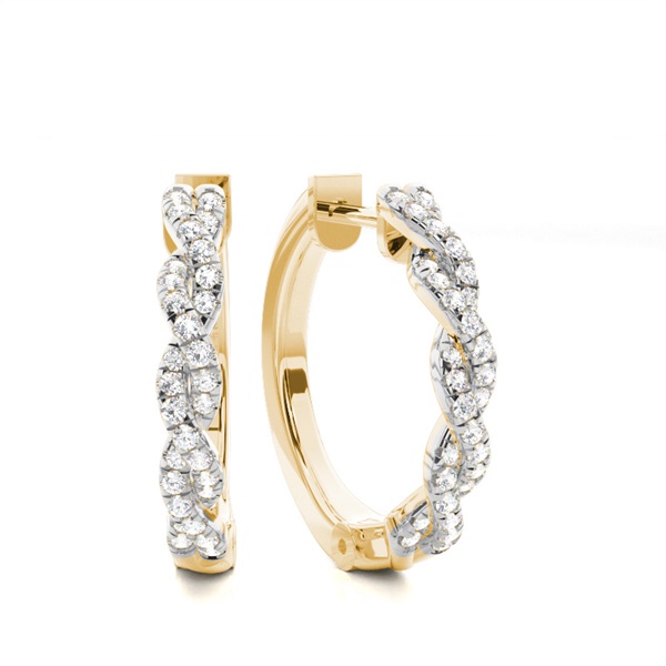 Micro Prong Setting Diamond Hoop Earrings