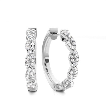Micro Prong Setting Diamond Hoop Earrings