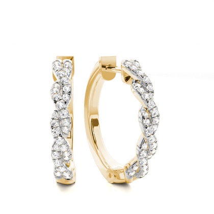 Micro Prong Setting Diamond Hoop Earrings